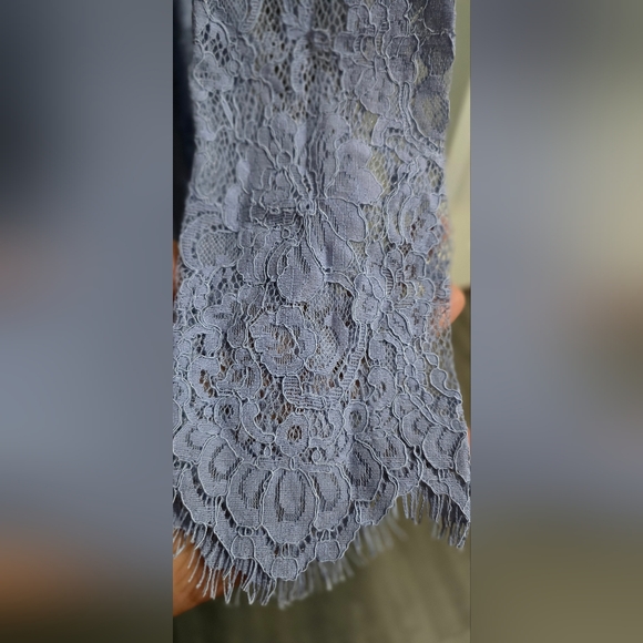 Lace Sheer Long Robe - Lavender - Picture 3 of 4